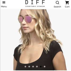 Diff Cruz Aviator Pink Mirror Lens New Sunglasses